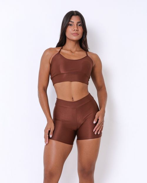 Conjunto Short Básico Cós Fino Compressão + Top Kelly