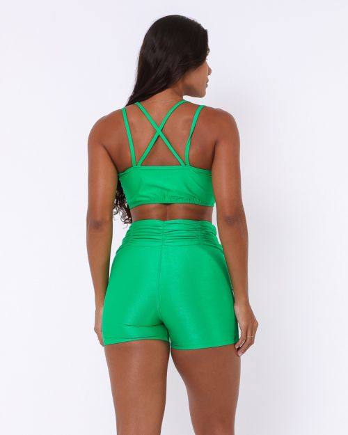 Conjunto Short Básico Cós Franzido Compressão + Top Lari