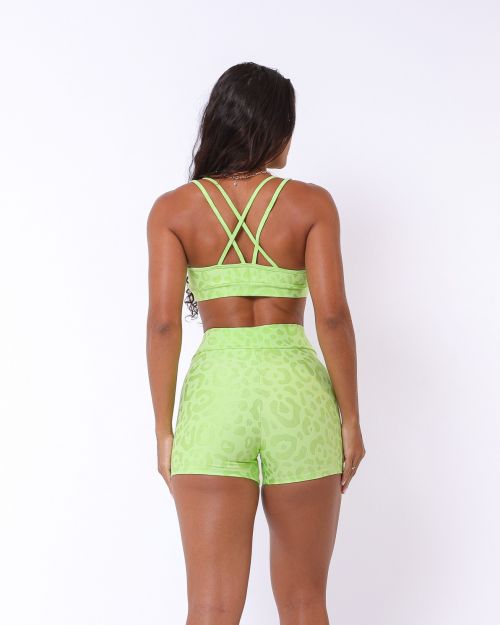 Conjunto Short Básico Cós Cruzado New Onça Fit + Top Lu