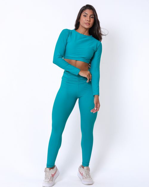 Conjunto Calça Básica Cós Franzido Light + Top Maria