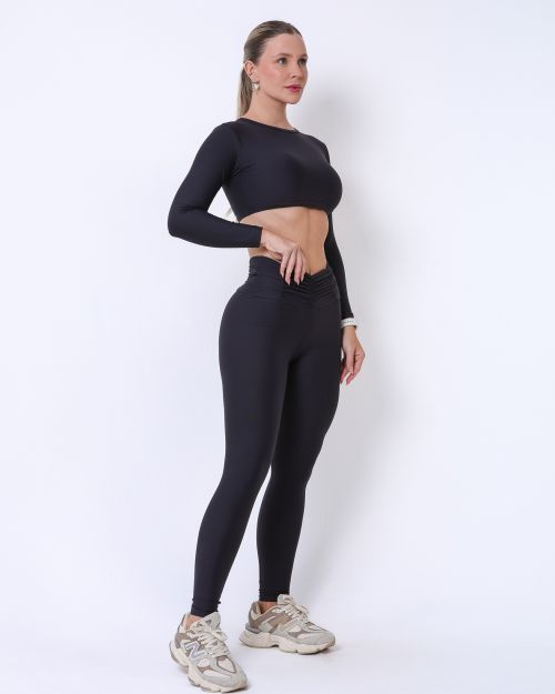 Conjunto Calça Básica Cós Franzido Light + Top Maria