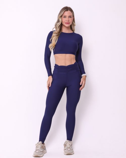 Conjunto Calça Básica Cós Franzido Light + Top Maria