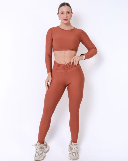Conjunto Calça Básica Cós Franzido Light + Top Maria