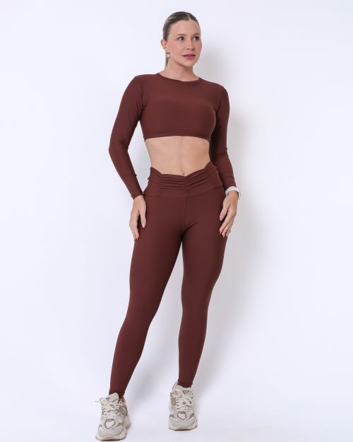 Conjunto Calça Básica Cós Franzido Light + Top Maria