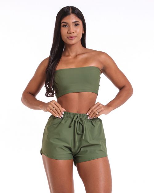 Conjunto Short Boxer Basic Light + Top Faixa