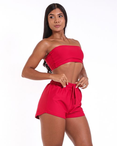 Conjunto Short Boxer Basic Light + Top Faixa