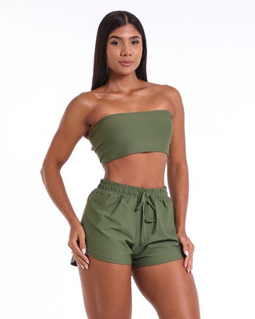 Conjunto Short Boxer Basic Light + Top Faixa