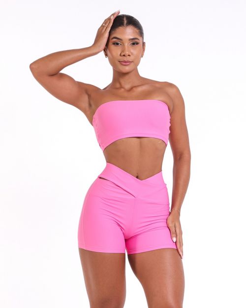 Conjunto Short Básico Cós Cruzado Light + Top Faixa