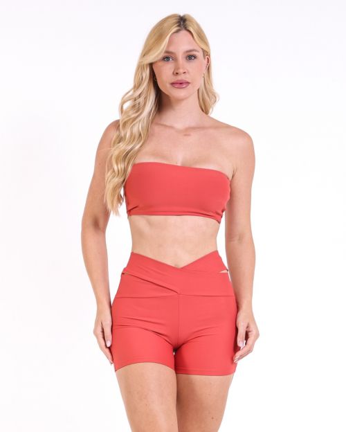 Conjunto Short Básico Cós Cruzado Light + Top Faixa