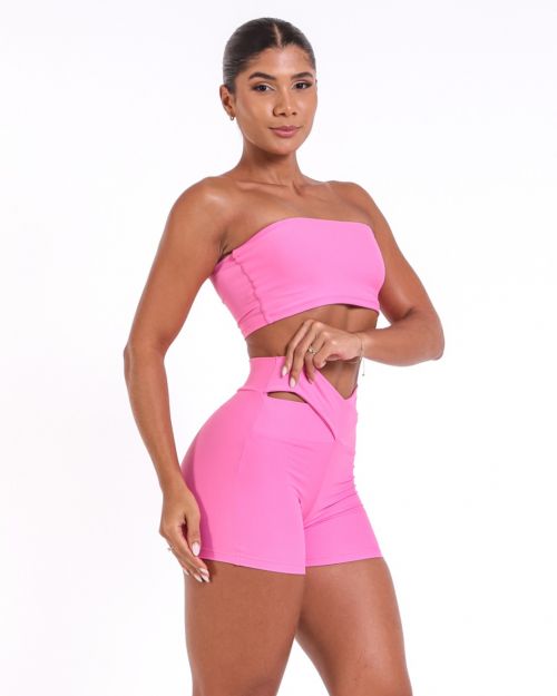 Conjunto Short Básico Cós Cruzado Light + Top Faixa