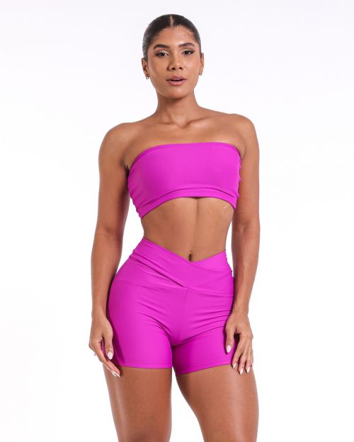 Conjunto Short Básico Cós Cruzado Light + Top Faixa