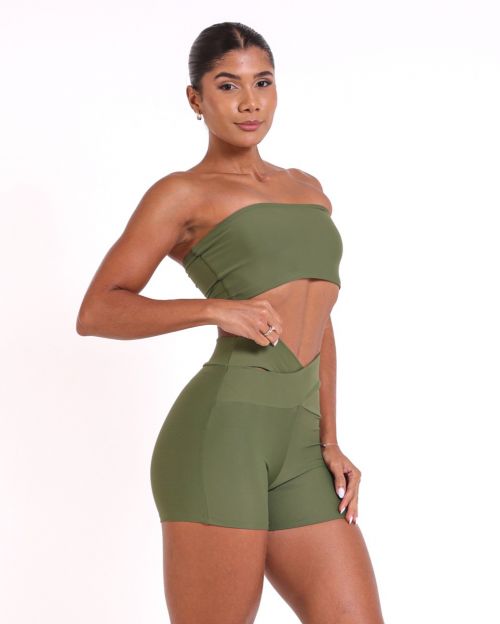 Conjunto Short Básico Cós Cruzado Light + Top Faixa