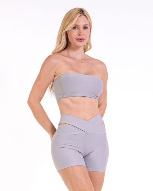Conjunto Short Básico Cós Cruzado Light + Top Faixa