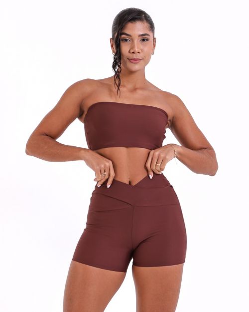 Conjunto Short Básico Cós Cruzado Light + Top Faixa