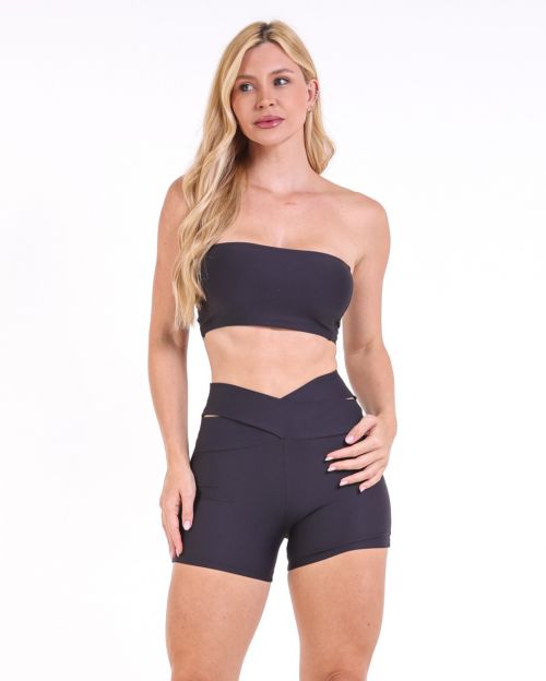 Conjunto Short Básico Cós Cruzado Light + Top Faixa