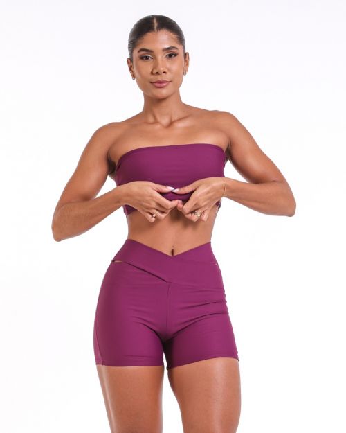 Conjunto Short Básico Cós Cruzado Light + Top Faixa