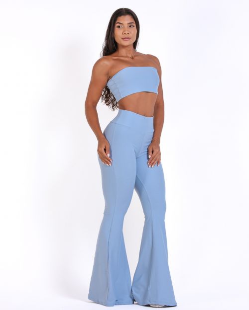 Conjunto Calça Flare Light + Top Faixa
