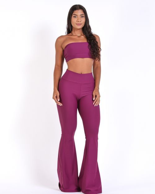 Conjunto Calça Flare Light + Top Faixa