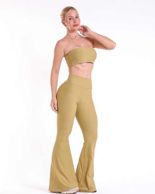 Conjunto Calça Flare Light + Top Faixa