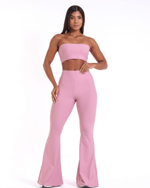 Conjunto Calça Flare Light + Top Faixa