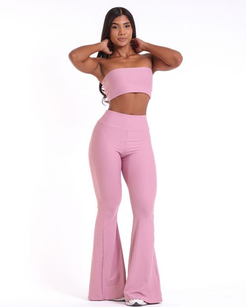 Conjunto Calça Flare Light + Top Faixa
