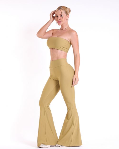 Conjunto Calça Flare Light + Top Faixa