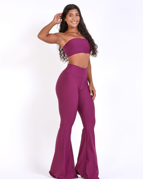 Conjunto Calça Flare Light + Top Faixa