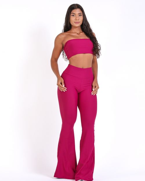 Conjunto Calça Flare Light + Top Faixa