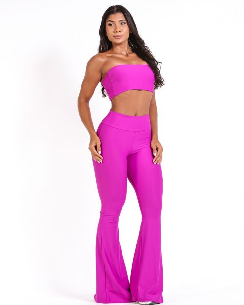 Conjunto Calça Flare Light + Top Faixa
