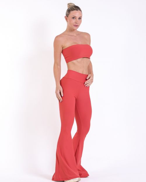 Conjunto Calça Flare Light + Top Faixa