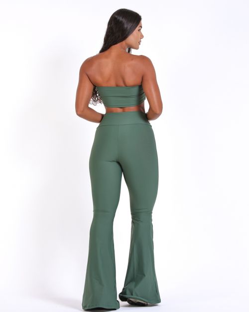 Conjunto Calça Flare Light + Top Faixa