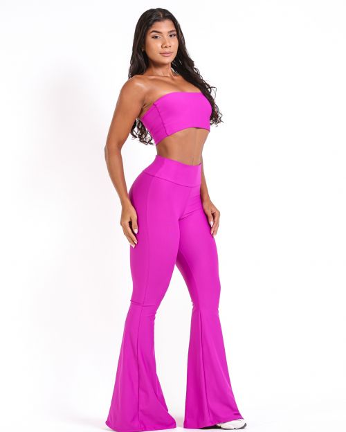 Conjunto Calça Flare Light + Top Faixa