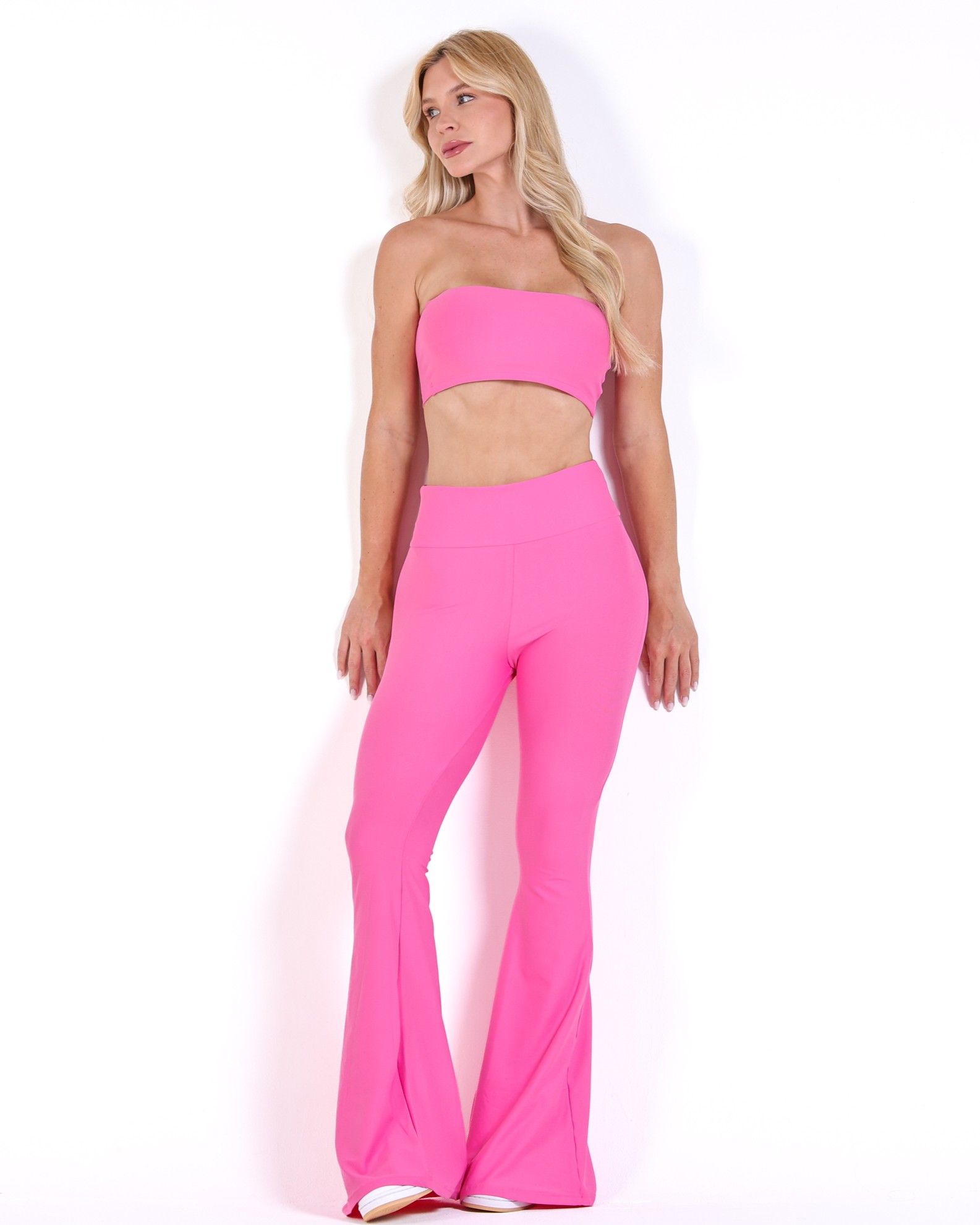 Conjunto Calça Flare Light + Top Faixa