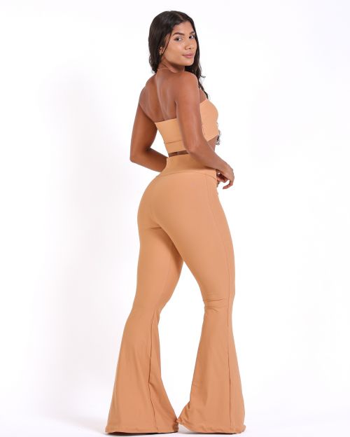 Conjunto Calça Flare Light + Top Faixa