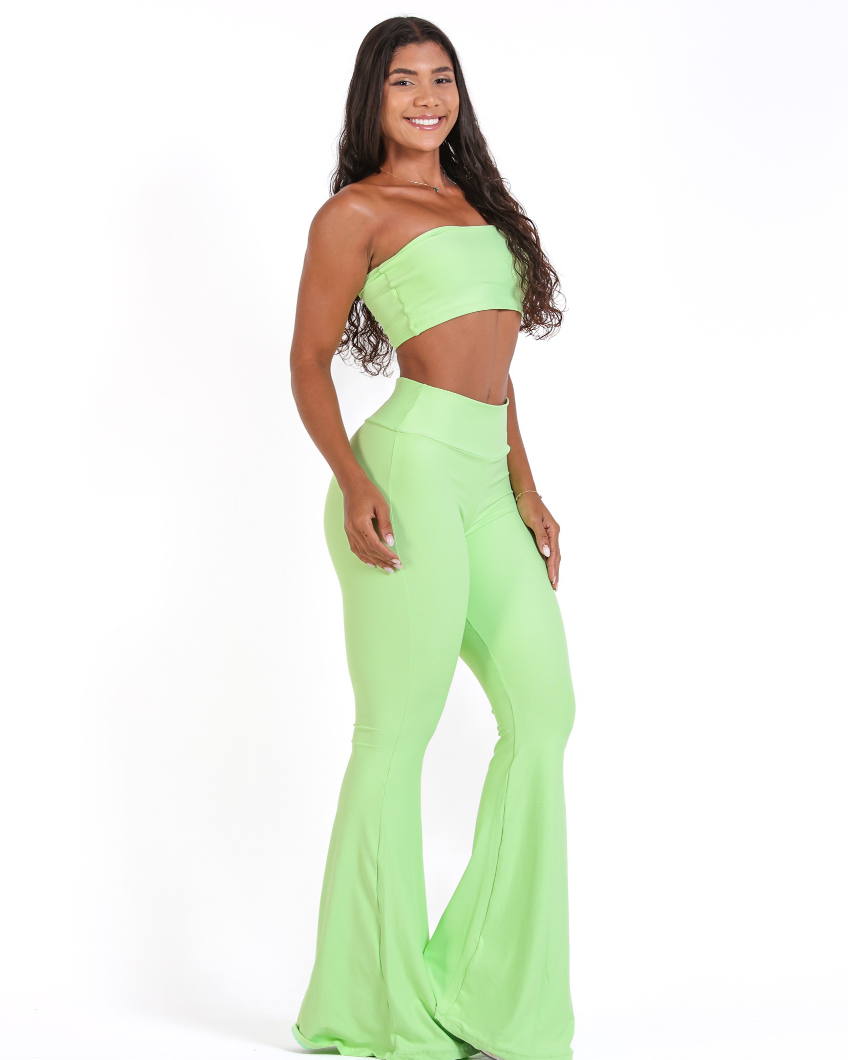 Conjunto Calça Flare Light + Top Faixa