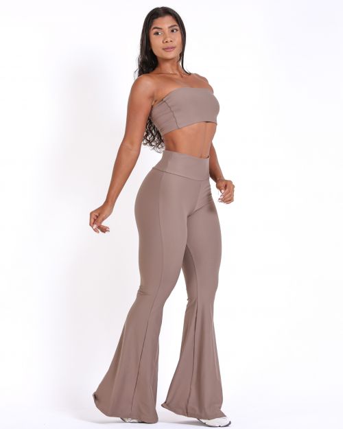 Conjunto Calça Flare Light + Top Faixa