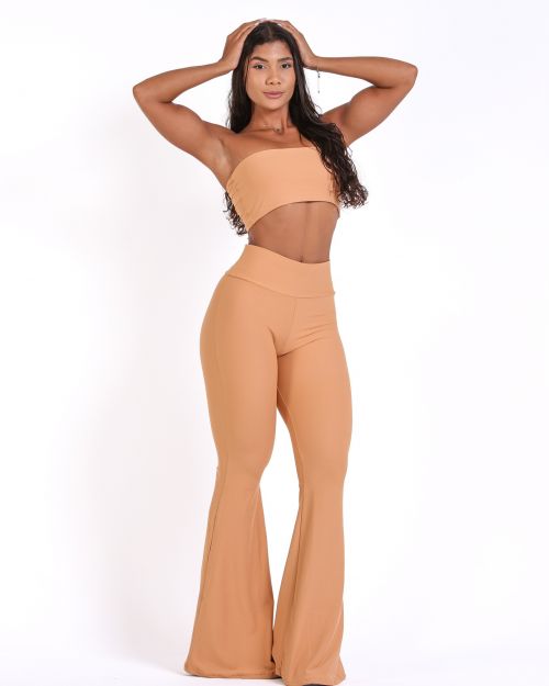 Conjunto Calça Flare Light + Top Faixa