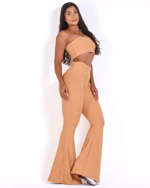 Conjunto Calça Flare Light + Top Faixa