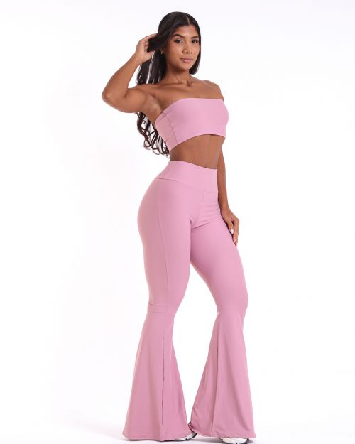Conjunto Calça Flare Light + Top Faixa