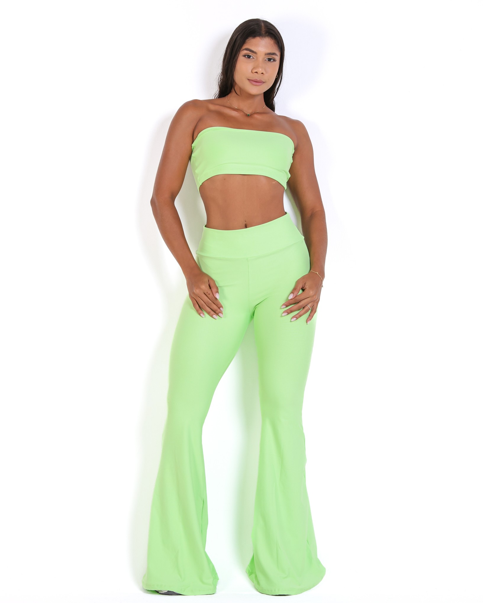Conjunto Calça Flare Light + Top Faixa
