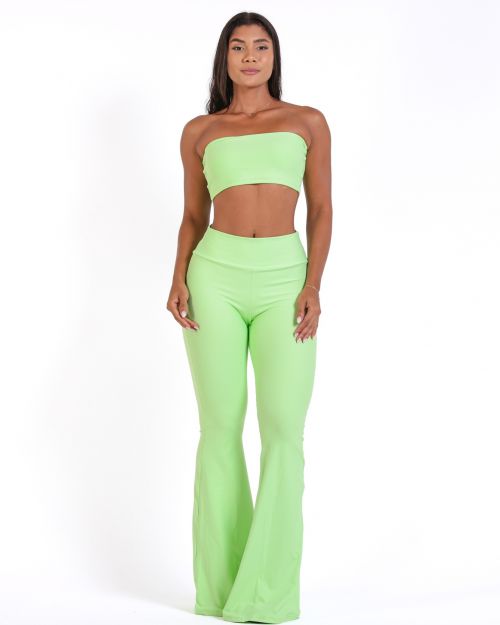 Conjunto Calça Flare Light + Top Faixa