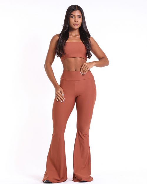 Conjunto Calça Flare Light + Top Faixa