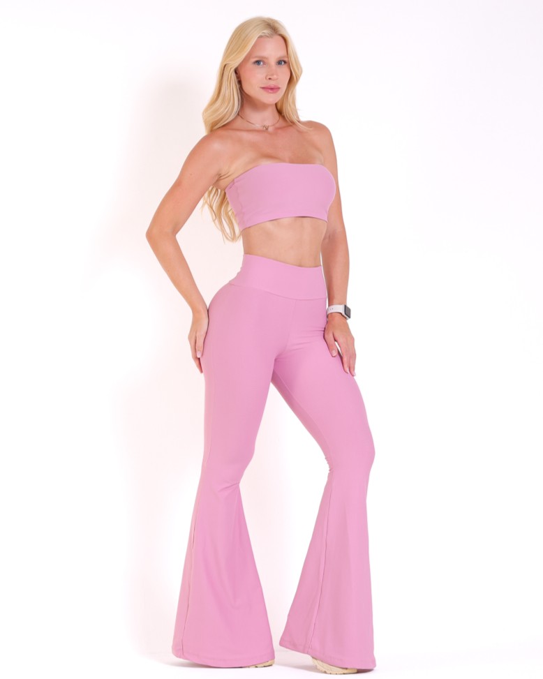 Conjunto Calça Flare Light + Top Faixa