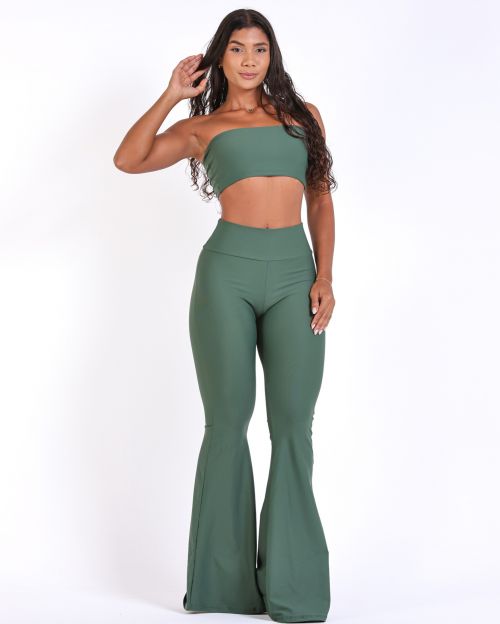 Conjunto Calça Flare Light + Top Faixa