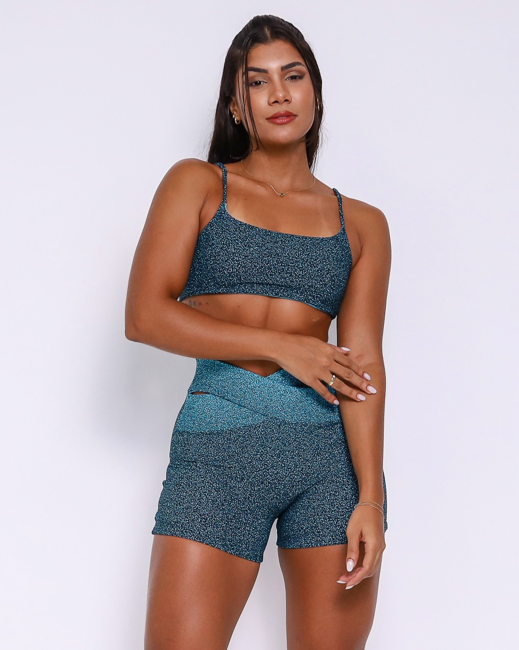 Conjunto Short Cós Cruzado New Degradê + Top Ju