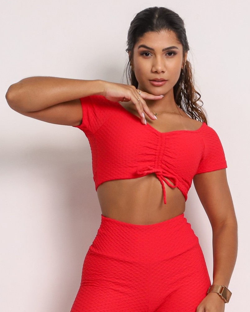 Top Manguinha Textura Soft