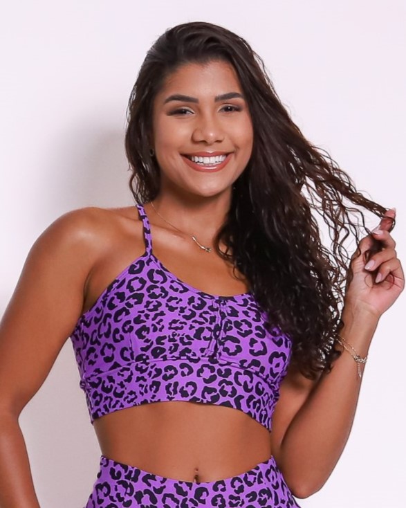 Top Búzios Onça Colors Roxo