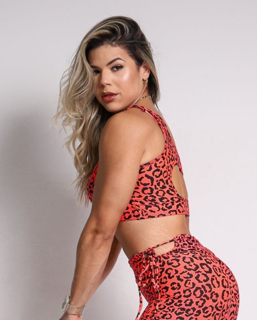 Top Paloma Onça Colors Laranja Neon