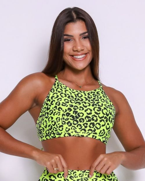 Top Paula Onça Colors Amarelo Neon