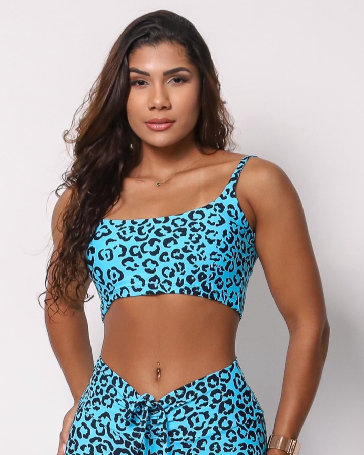 Top Bruna Onça Colors Azul